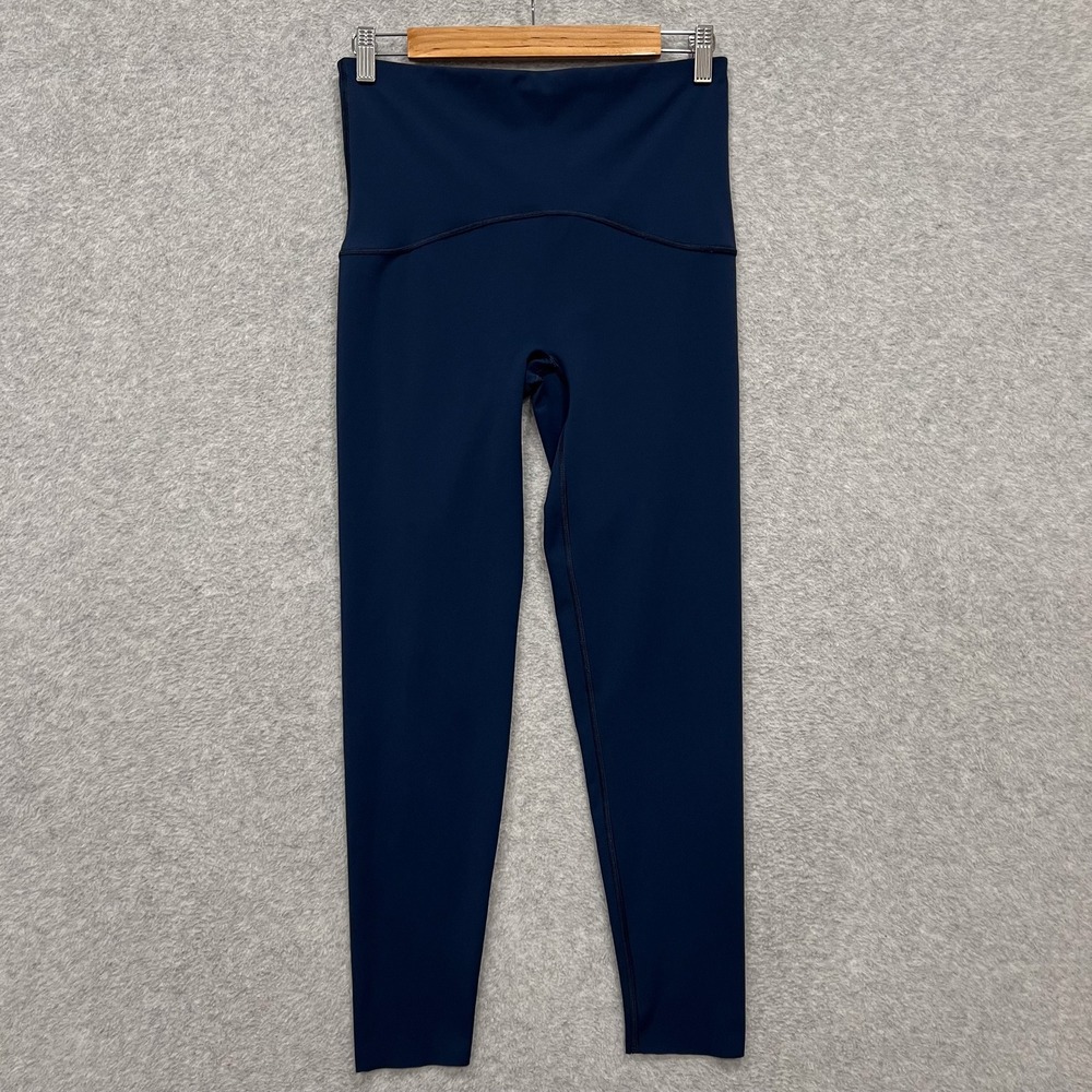 Spanx Navy Blue Shape Booty Boost Active 7/8 Legging Tummy Control Size Large